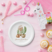 Boho Watercolor Cactus Pampas Pflanze Brautparty Pappteller (Party)