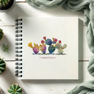 Boho Watercolor Cactus Personalized Journaling Notizblock