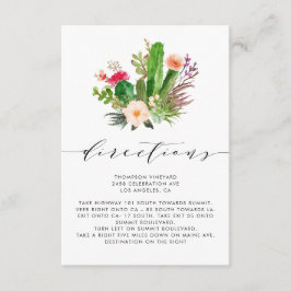 Boho Watercolor Cactus Wedding Directions Begleitkarte