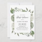 Boho Watercolor Calla Lily Greenery Baby Shower Einladung (Vorderseite)