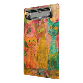 Boho Watercolor Cats - Earthy Feline Art (2) Mini Klemmbrett (Gewinkelt2)