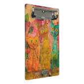 Boho Watercolor Cats - Earthy Feline Art (2) Mini Klemmbrett (Schrägansicht)