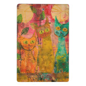 Boho Watercolor Cats - Earthy Feline Art (2) Mini Klemmbrett (Rückseite)