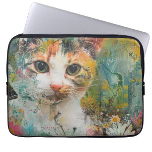 Boho Watercolor Cats - Earthy Feline Art (3) Laptopschutzhülle