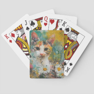 Boho Watercolor Cats - Earthy Feline Art (3) Spielkarten