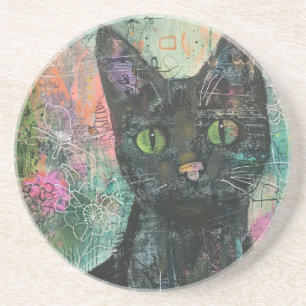 Boho Watercolor Cats - Earthy Feline Art (5) Getränkeuntersetzer