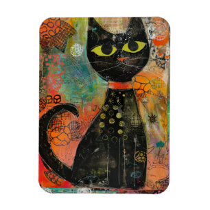 Boho Watercolor Cats - Earthy Feline Art (7) Magnet