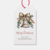 Boho Watercolor Christmas Bell Holiday Geschenkanhänger (Vorderseite)