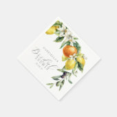 Boho Watercolor Citrus Lemon Orange Brautparty Serviette (Ecke)