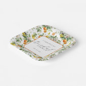 Boho Watercolor Citrus Pattern  Bridal Shower Pappteller (Gewinkelt)