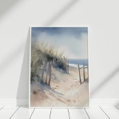 Boho Watercolor Coastal Panorama Art Poster