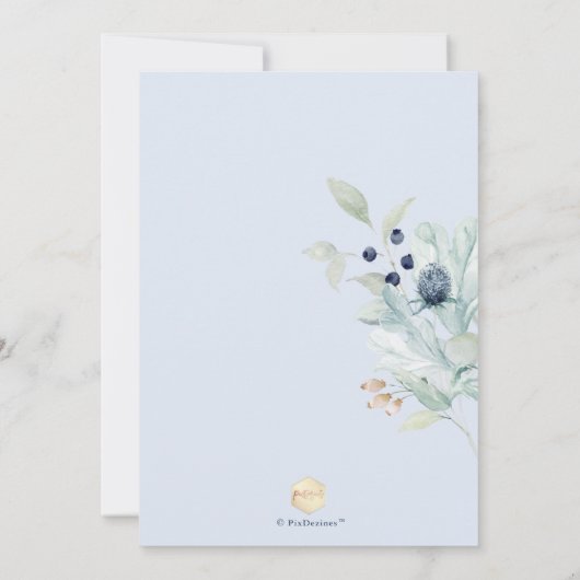 Boho Watercolor Cotton Blume Abschluss Ankündigung (Rückseite)