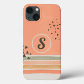 Boho Watercolor Custom Initial iPhone Case (Rückseite)
