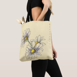 Boho Watercolor Daisy Floral Cream Christmas Gift Tasche