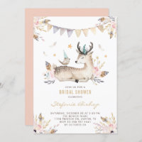 Boho Watercolor Deer Woodland Brautparty
