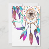 Boho Watercolor Dreamcatcher Rose Gold Abschluss Einladung (Rückseite)