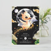 Boho Watercolor Duck Birthday Einladung (Stehend Vorderseite)