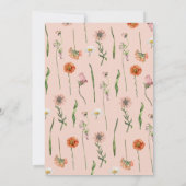 Boho Watercolor Eine kleine Wildblume Kinderdusche Einladung (Rückseite)