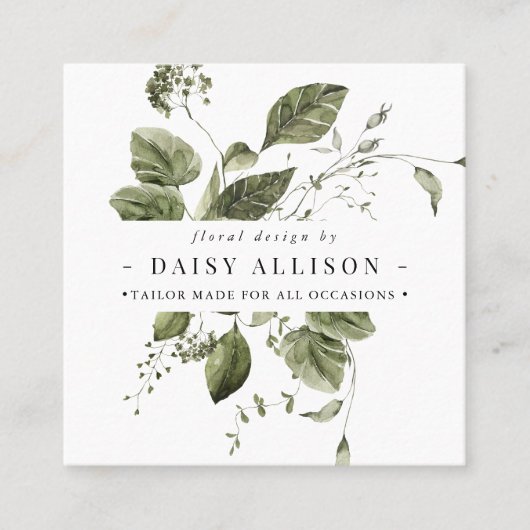 Boho Watercolor Elegante Landschaft Quadratische Visitenkarte (Vorderseite)