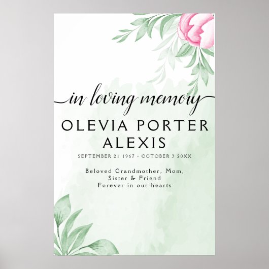 Boho Watercolor Eucalyptus Blätter Begrüßung Poster (Vorne)