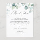 Boho Watercolor Eucalyptus-Blätter Vielen Dank (Vorderseite)