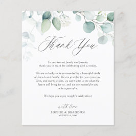 Boho Watercolor Eucalyptus-Blätter Vielen Dank