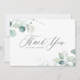 Boho Watercolor Eucalyptus Blätter Wedding Dankeskarte