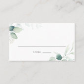 Boho Watercolor Eucalyptus Blätter Wedding Place C Platzkarte (Vorderseite)