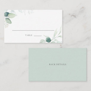 Boho Watercolor Eucalyptus Blätter Wedding Place C Platzkarte
