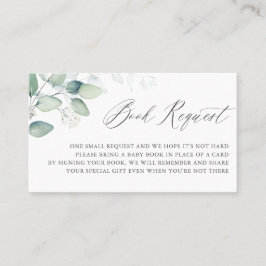 Boho Watercolor Eucalyptus Book Request Card Visitenkarte