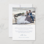 Boho Watercolor Eucalyptus Dusty Blue Wedding Dankeskarte (Rückseite)