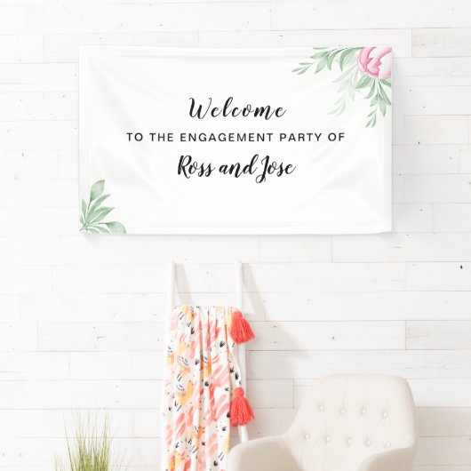 Boho Watercolor Eucalyptus Engagement Banner (Insitu)