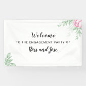 Boho Watercolor Eucalyptus Engagement Banner (Horizontal)