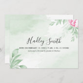 Boho Watercolor Eucalyptus - Geburtsankündigungska Ankündigung (Vorne/Hinten)