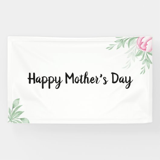 Boho Watercolor Eucalyptus Greenerity Mütter Day Banner (Horizontal)