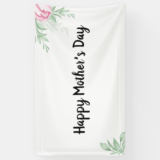 Boho Watercolor Eucalyptus Greenerity Mütter Day Banner (Vertikal)