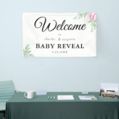 Boho Watercolor Eucalyptus Greenery Gender Reveal Banner (Messeveranstaltung)