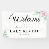 Boho Watercolor Eucalyptus Greenery Gender Reveal Banner (Horizontal)