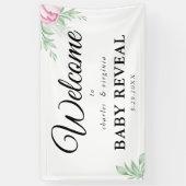 Boho Watercolor Eucalyptus Greenery Gender Reveal Banner (Vertikal)