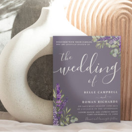 Boho Watercolor Eucalyptus & Lavender Wedding Einladung