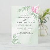 Boho Watercolor Eucalyptus Verlasse Grüne Hochzeit Einladung (Stehend Vorderseite)