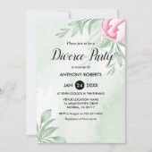 Boho Watercolor Eucalyptus Verlasse Scheidung Part Einladung (Vorderseite)