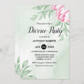 Boho Watercolor Eucalyptus Verlasse Scheidung Part Einladung (Vorne/Hinten)