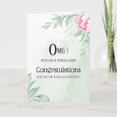 Boho Watercolor Eucalyptus Verlobt Herzlichen Glüc Karte (Vorderseite)