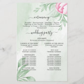 Boho Watercolor Eucalyptus Wedding Program (Rückseite)