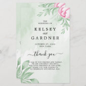 Boho Watercolor Eucalyptus Wedding Program (Vorne/Hinten)