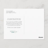 Boho Watercolor Eucalyptus Wedding Vielen Dank Postkarte (Rückseite)