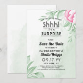 Boho Watercolor Eukalyptus 40. Geburtstag Save The Date (Vorne/Hinten)