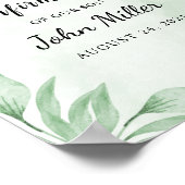 Boho Watercolor Eukalyptus-Bestätigung Willkommen Poster (Ecke)