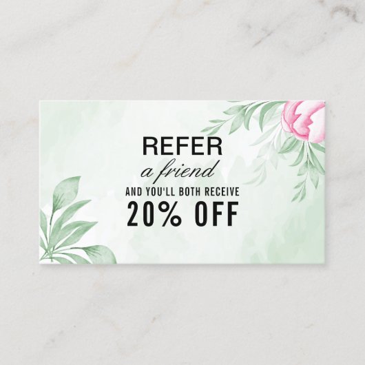 Boho Watercolor Eukalyptus Greenery Empfehlungskarte (Vorderseite)